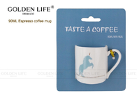 Daily Use Espresso Coffee Mugs 90cc Straight Shape Unicorn Design Long Lifespan