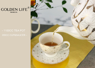 Europe coffee cups set Golden decal pattern British Porcelain Tea Set Ceramic Pot teapot set coffee cup Afternoon tea p